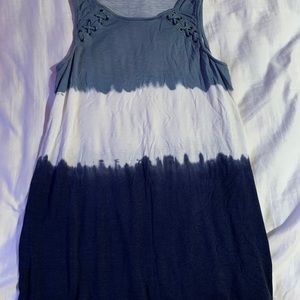 Tie dye blue tank with cute shoulders